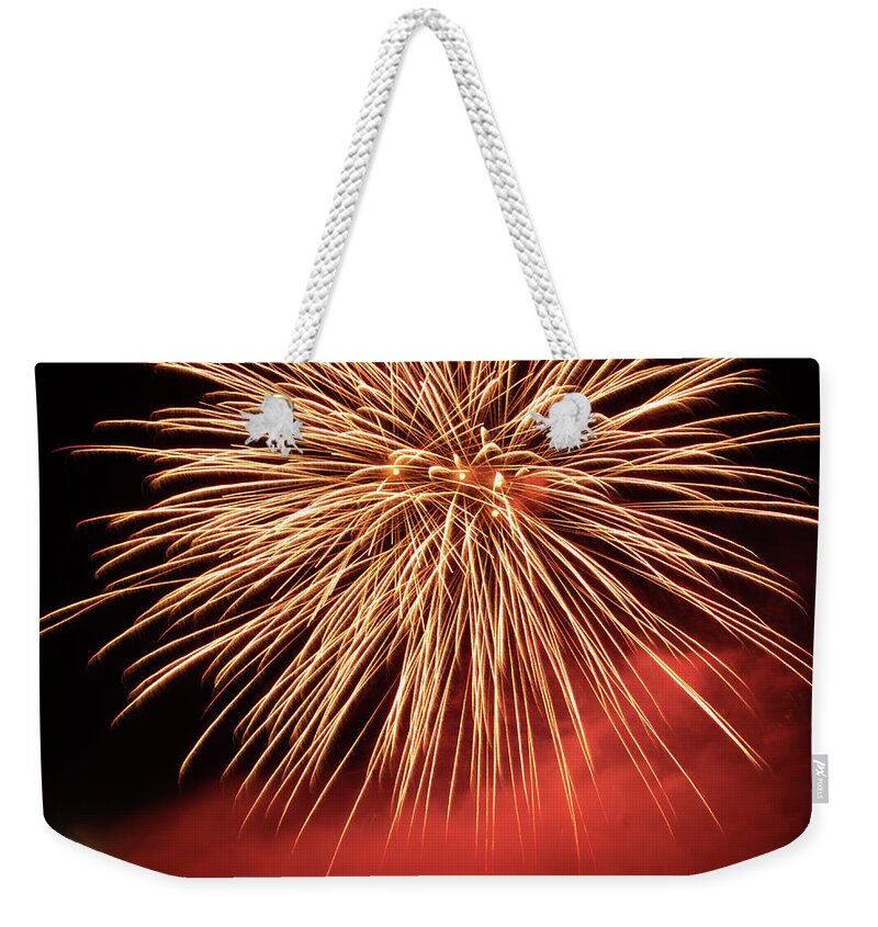 Fireworks Weekender Tote Bag featuring the photograph Flowers in the Sky by Vicky Edgerly