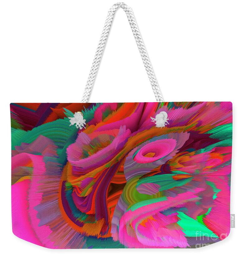 Art Weekender Tote Bag featuring the mixed media Flowers of my dreams 1 by Elena Gantchikova