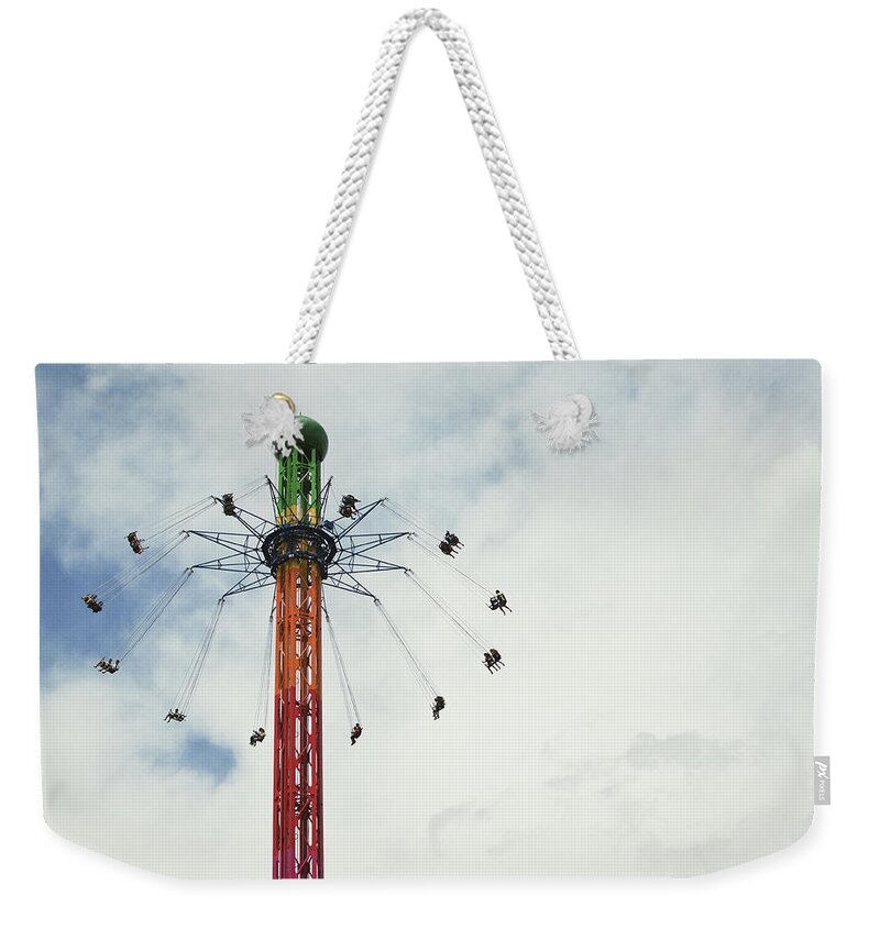 Amusement Park Weekender Tote Bag featuring the photograph Fly High by Ssmyg