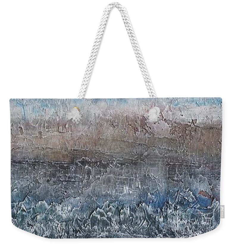 Ocean Weekender Tote Bag featuring the painting Foam and Futility by Theresa Marie Johnson
