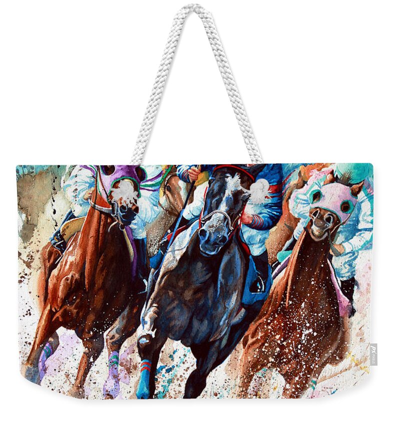 Sports Art Weekender Tote Bag featuring the painting For The Roses by Hanne Lore Koehler