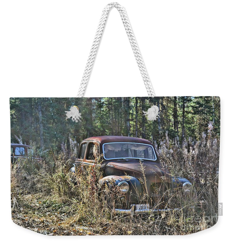 Vintage Weekender Tote Bag featuring the photograph Forest Finds by Vivian Martin
