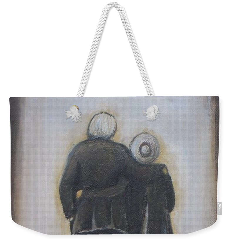 Valentine's Day Weekender Tote Bag featuring the painting Forever in Love by Vesna Antic