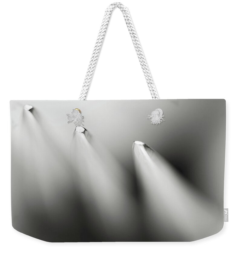 Shadow Weekender Tote Bag featuring the photograph Fork, Selective Focus by Vilhjalmur Ingi Vilhjalmsson