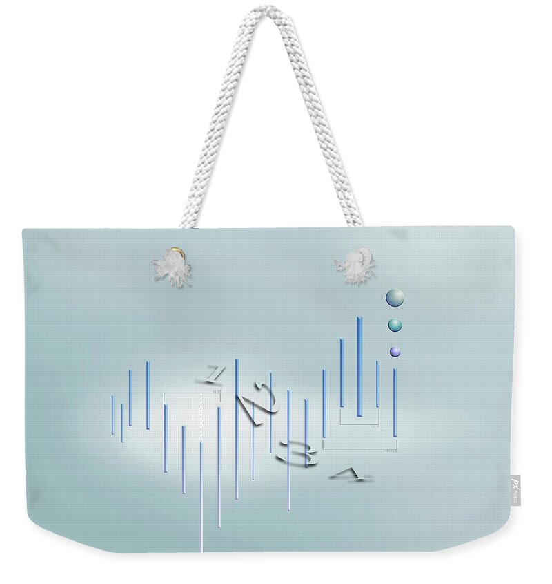 Forecasting Weekender Tote Bag featuring the digital art Formula, Graph, Math Symbols by Yagi Studio