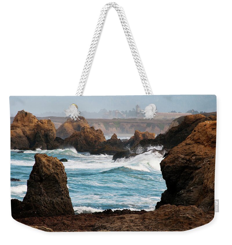 Tranquility Weekender Tote Bag featuring the photograph Fort Bragg Beach Landscape by Carolyn Hebbard