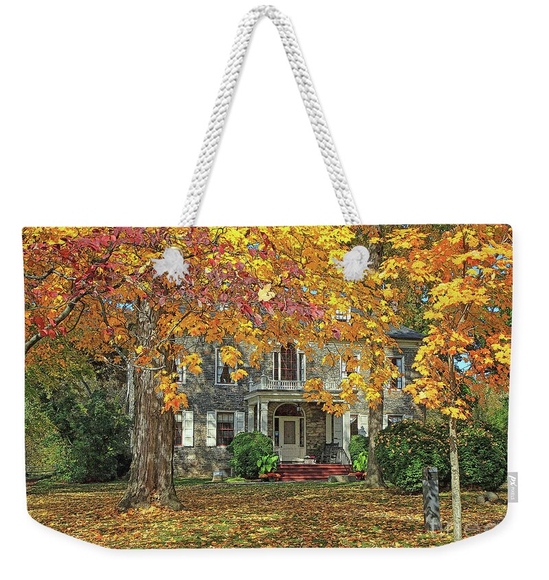 Leaves Weekender Tote Bag featuring the photograph Fort Hunter Autumn by Geoff Crego