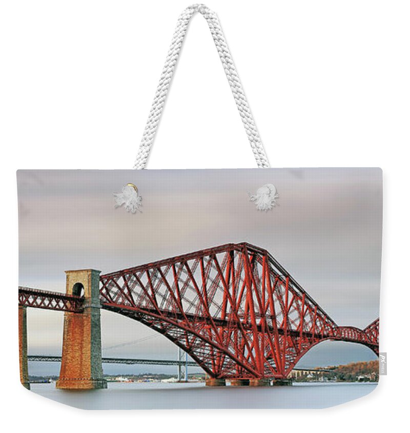  Weekender Tote Bag featuring the photograph Forth Railway Bridge - South Queensferry by Grant Glendinning