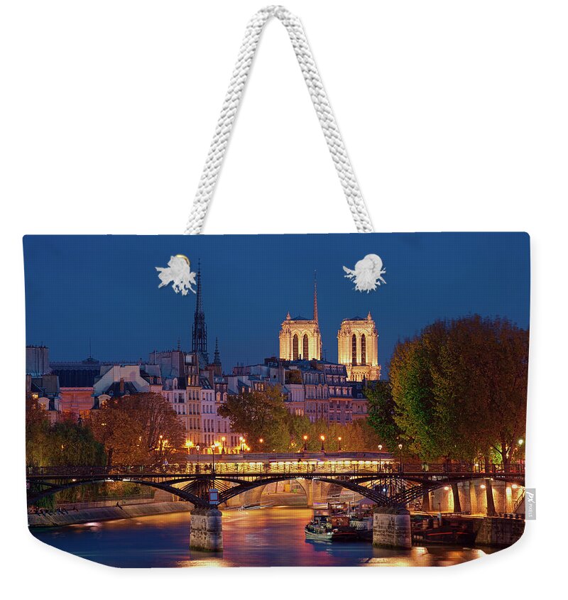 Unesco Weekender Tote Bag featuring the photograph France, Paris, Passerelle Des Arts And by Tuul & Bruno Morandi