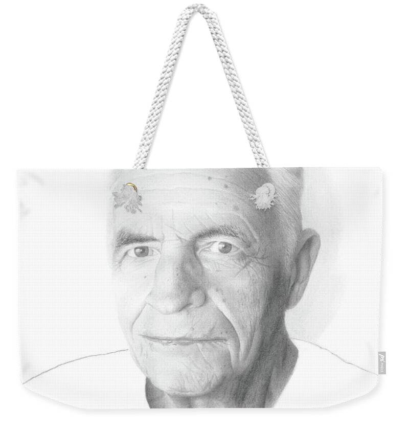 Portrait Weekender Tote Bag featuring the drawing Fred Salb by Conrad Mieschke
