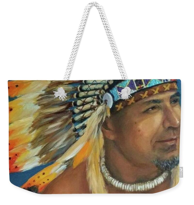 Portrait Weekender Tote Bag featuring the painting Freddy by Marian Berg