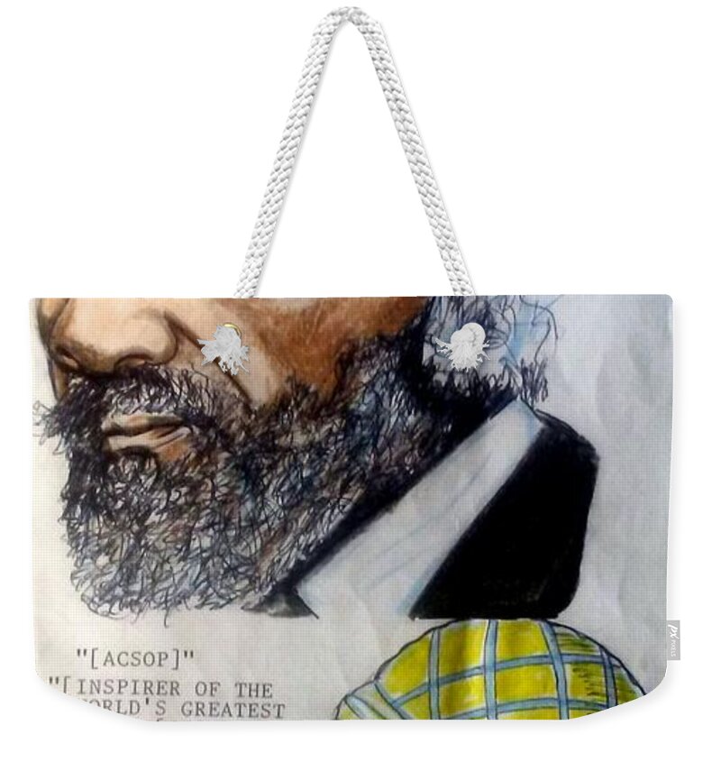 Blak Art Weekender Tote Bag featuring the drawing Frederick August Washington Douglas and ACSOP by Joedee