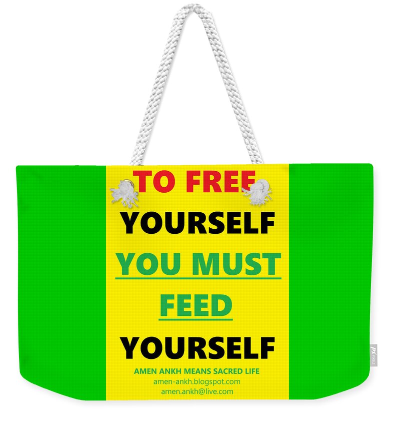Free Yourself Weekender Tote Bag featuring the digital art Free Yourself by Adenike AmenRa