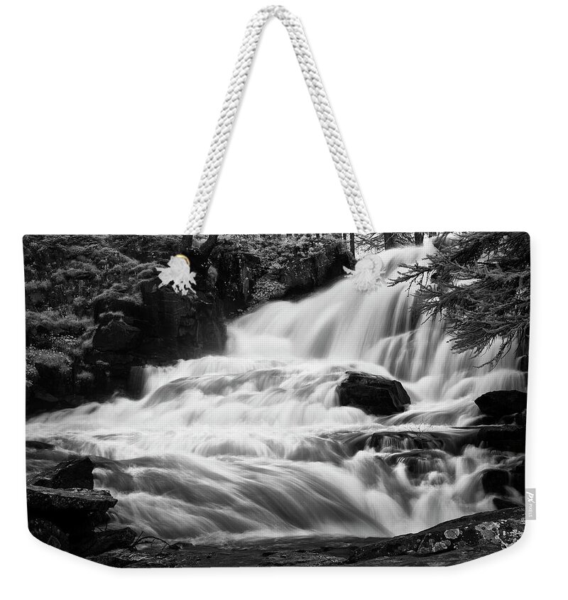 Courmayeur Weekender Tote Bag featuring the photograph French Alps Stream by Jon Glaser