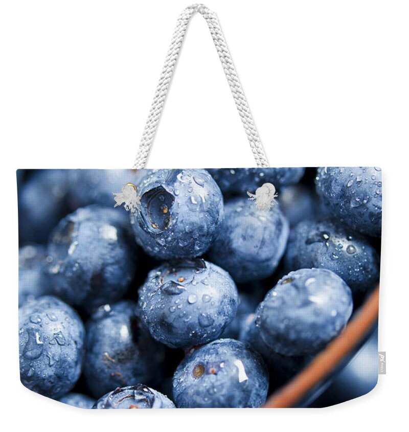 Curve Weekender Tote Bag featuring the photograph Fresh Blueberries Xxxl by Kativ
