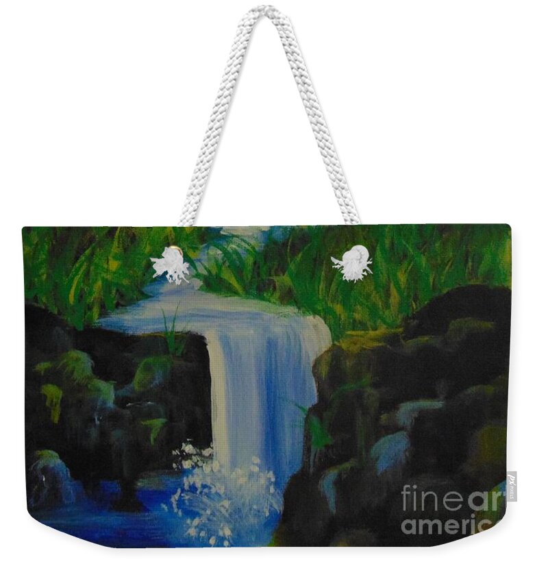 Water Weekender Tote Bag featuring the painting Fresh Water by Saundra Johnson
