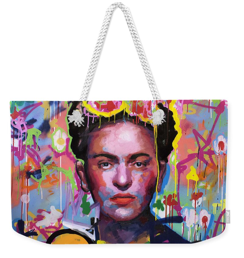 Frida Kahlo Weekender Tote Bag featuring the painting Frida Kahlo by Richard Day