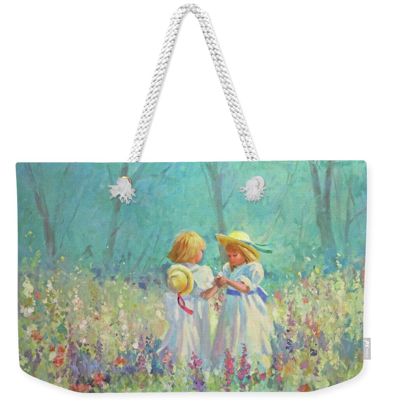 Flowers Weekender Tote Bag featuring the painting Friendship by Carolyne Hawley