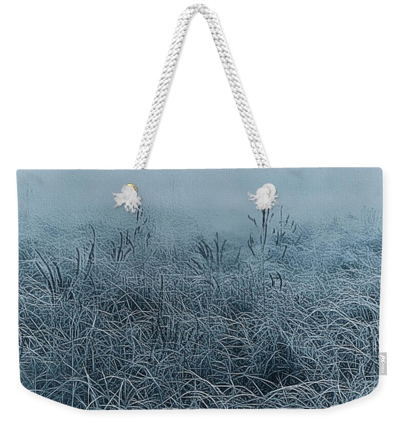 Frost Weekender Tote Bag featuring the photograph Frigid Morn by Jill Love