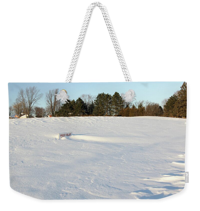 Ariss Weekender Tote Bag featuring the photograph Frost Delay by Nick Mares