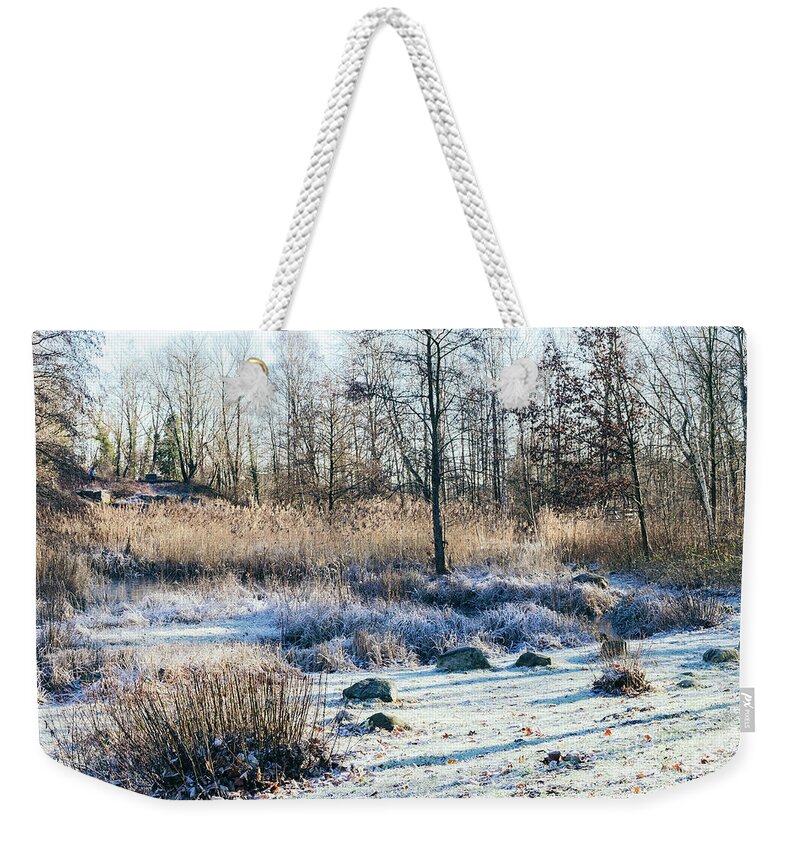 Frost Weekender Tote Bag featuring the photograph Frosty Morning by Eva Lechner