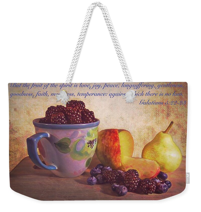  Weekender Tote Bag featuring the photograph Fruit of the Spirit by Jack Wilson