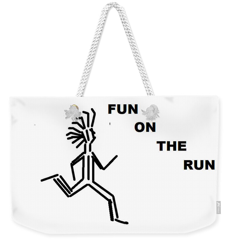Drawingart Weekender Tote Bag featuring the drawing Fun on the RuN by Andrew Johnson