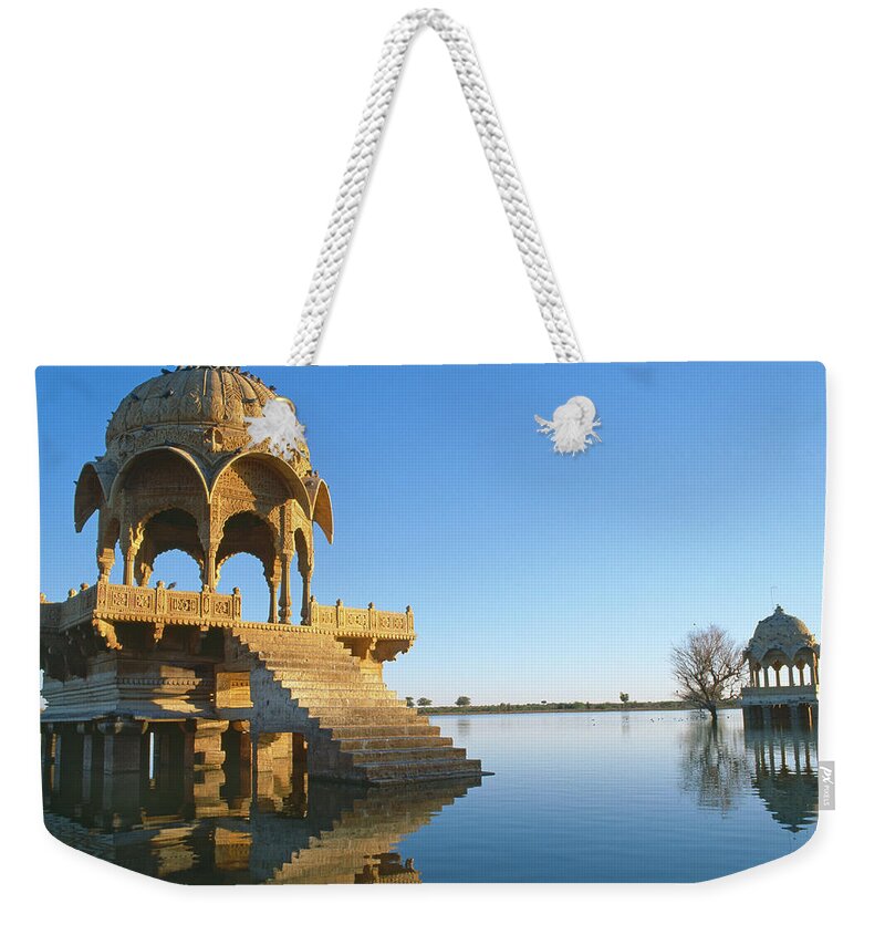 Scenics Weekender Tote Bag featuring the photograph Gadi Sagar Lake In Jaisalmer by Gorazdbertalanic