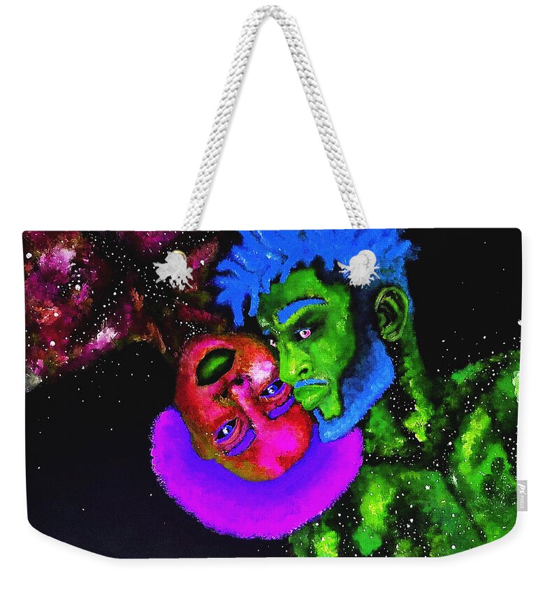 Black Art Weekender Tote Bag featuring the photograph Galaxy Green by Maia Micou