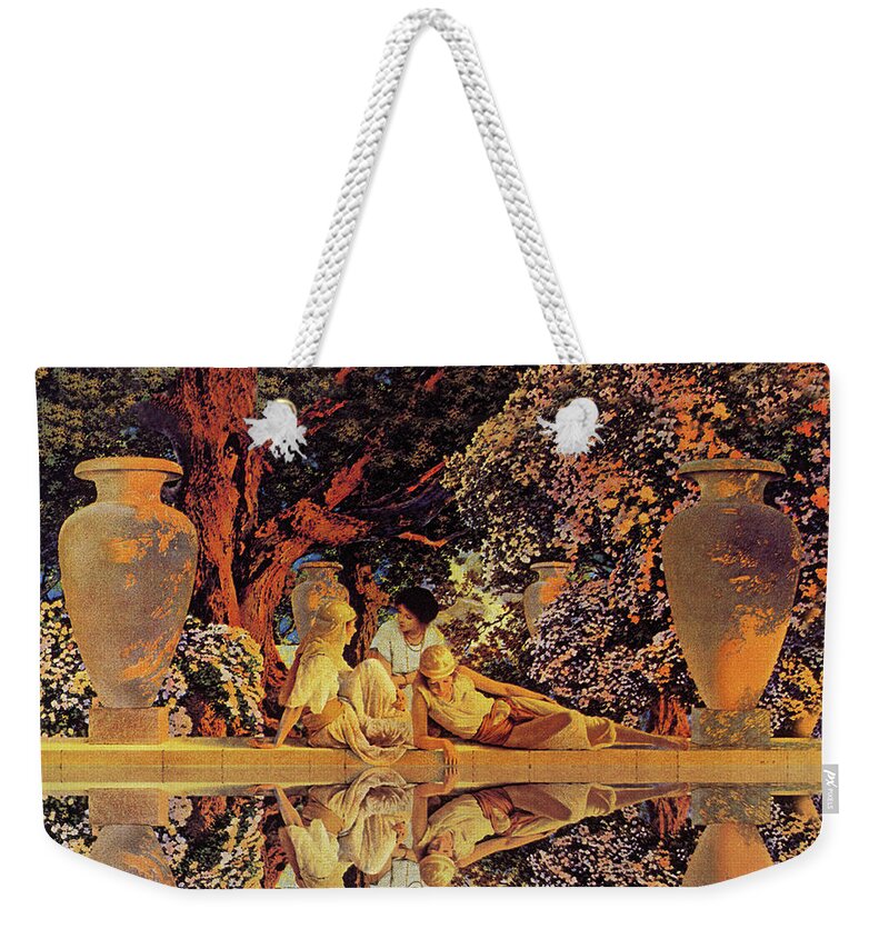 Reflection Weekender Tote Bag featuring the painting Garden of Allah by Maxfield Parrish