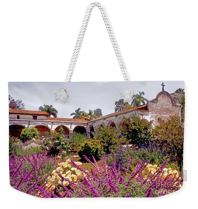 Mission Weekender Tote Bag featuring the photograph Garden of Mission San Juan Capistrano by Linda Parker