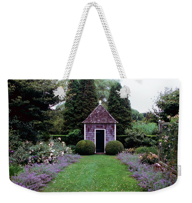 Tranquility Weekender Tote Bag featuring the photograph Garden Tool Shed by Richard Felber