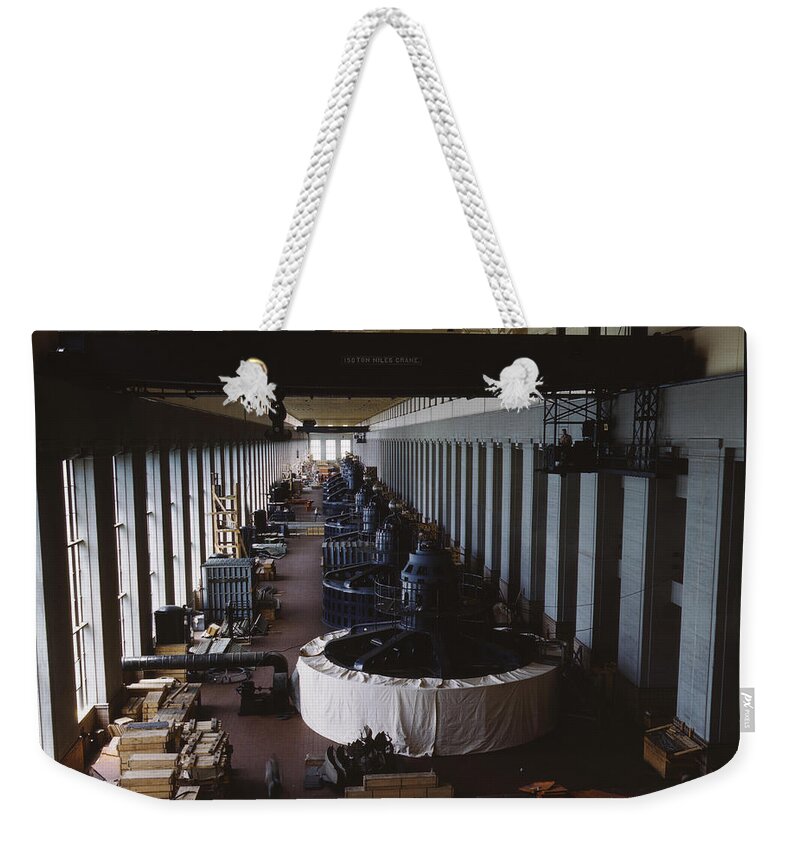 Tva Weekender Tote Bag featuring the painting Generator room at Wilson Dam by Palmer, Alfred T