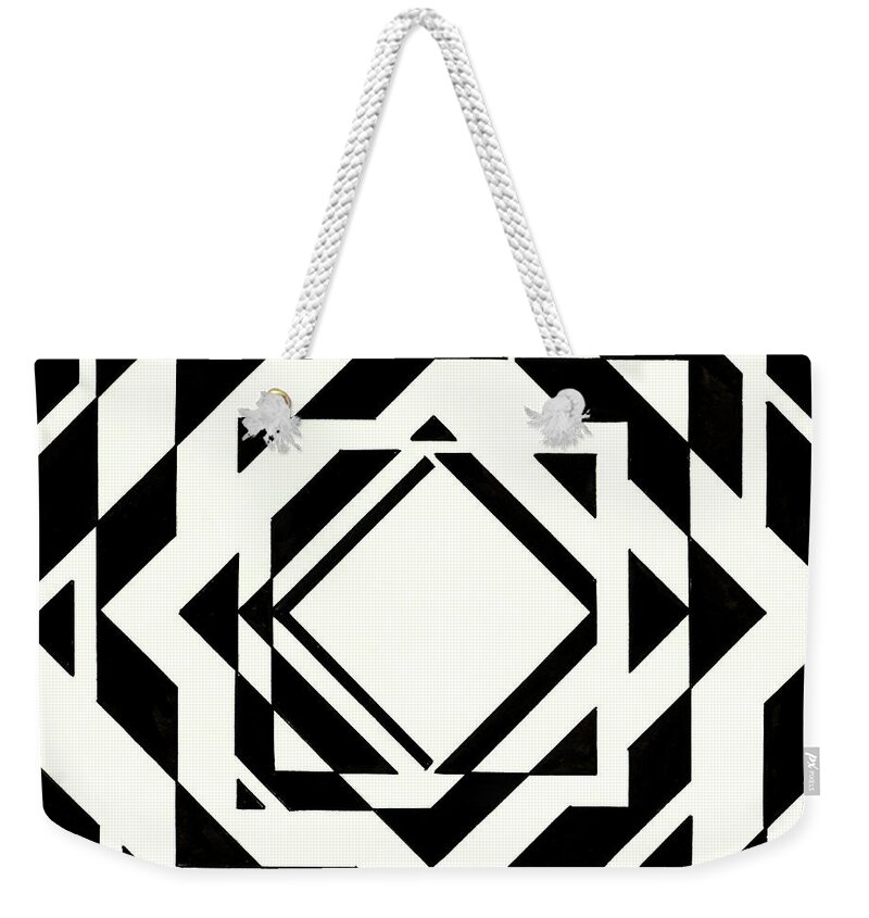 Abstract Weekender Tote Bag featuring the painting Geometric Shapes, Untitled by Manuel Bennett