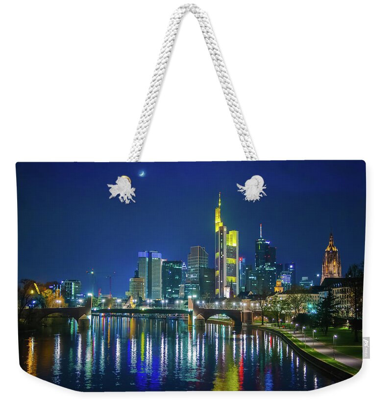 Corporate Business Weekender Tote Bag featuring the photograph Germany, Frankfurt, River Main, Skyline by Malorny