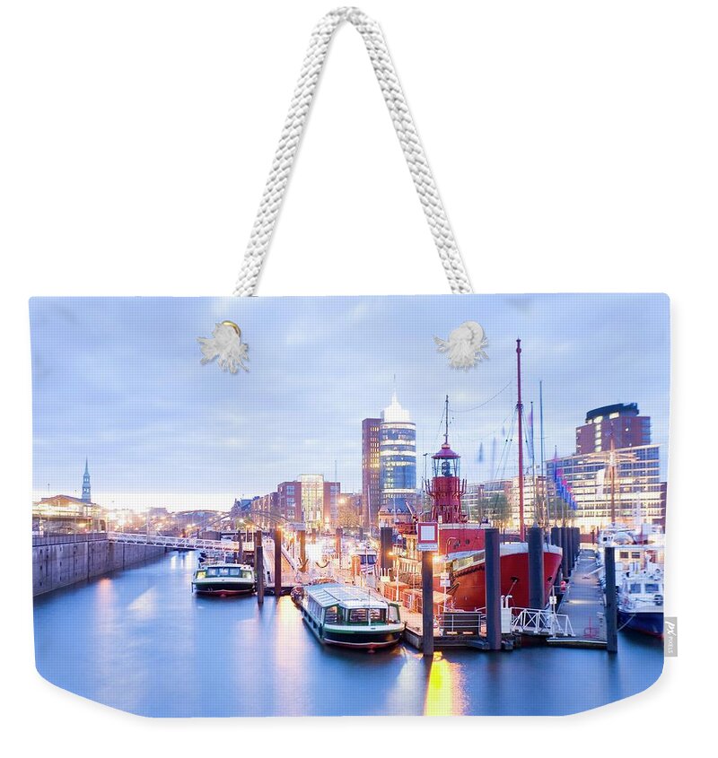 Outdoors Weekender Tote Bag featuring the photograph Germany, Hamburg, Warehouse On Canal by Mel Stuart