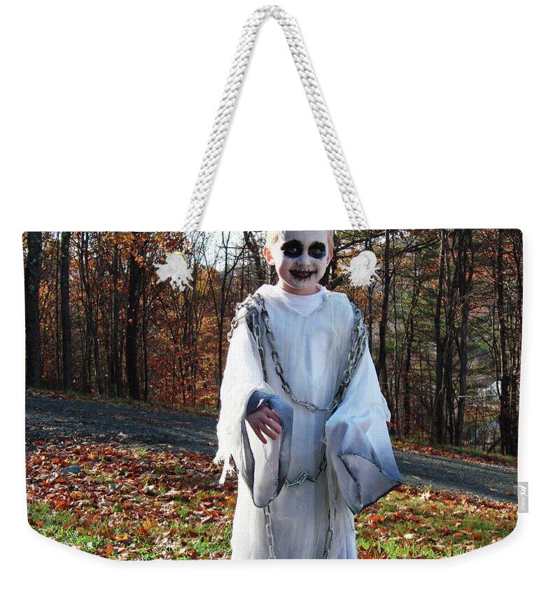 Halloween Weekender Tote Bag featuring the photograph Ghost Costume 1 by Amy E Fraser