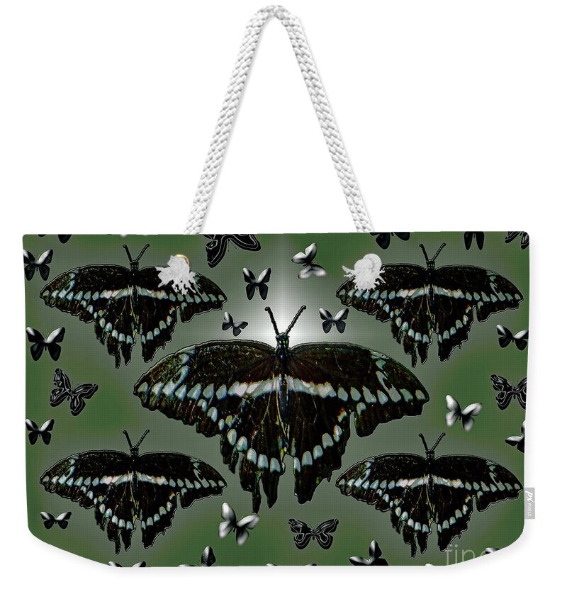 Giant Swallowtail Weekender Tote Bag featuring the photograph Giant Swallowtail Butterflies by Rockin Docks Deluxephotos