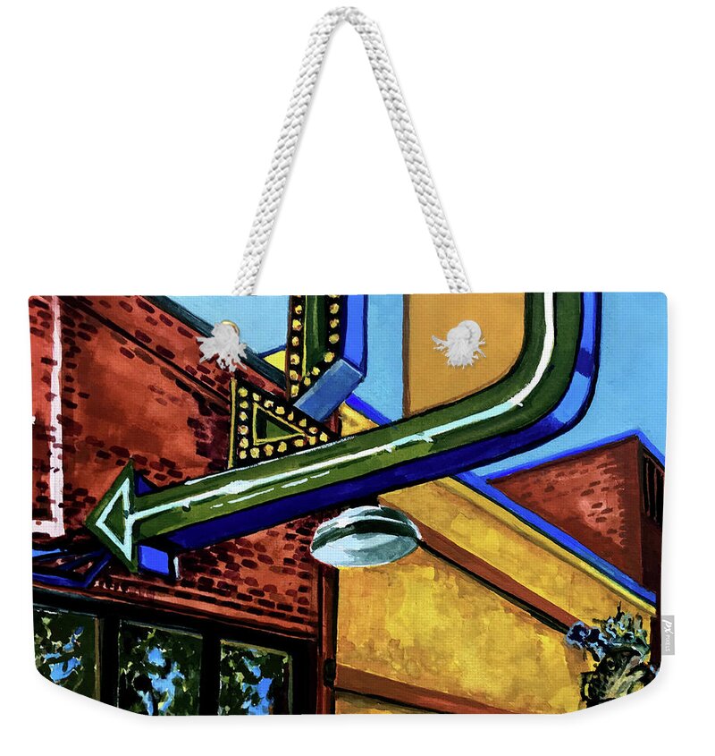 Livingston Weekender Tote Bag featuring the painting Gil's by Les Herman