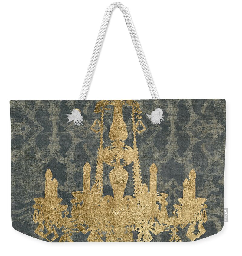Decorative Weekender Tote Bag featuring the painting Gilt Chandelier II by Jennifer Goldberger
