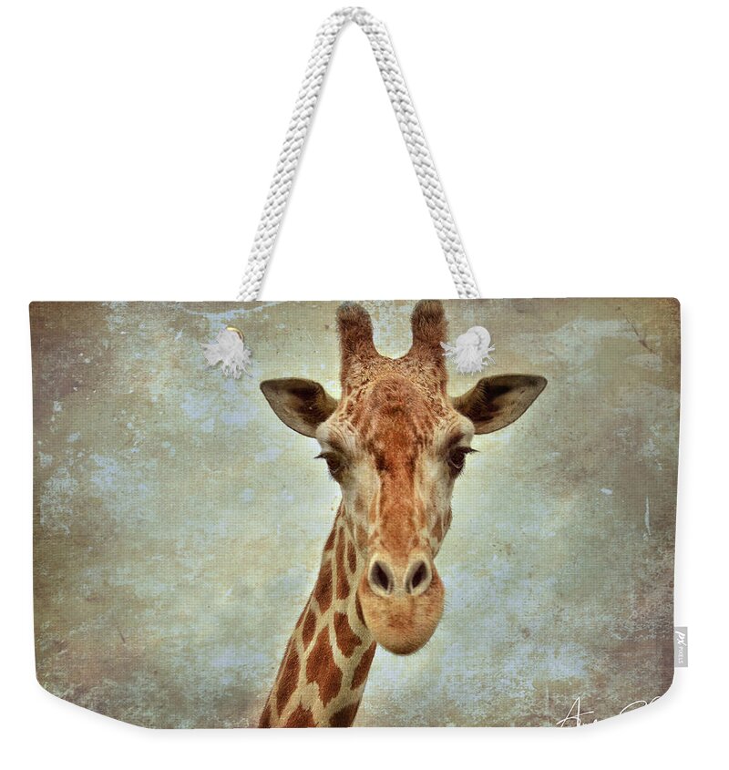 Giraffe Weekender Tote Bag featuring the photograph Giraffe by Andrea Platt