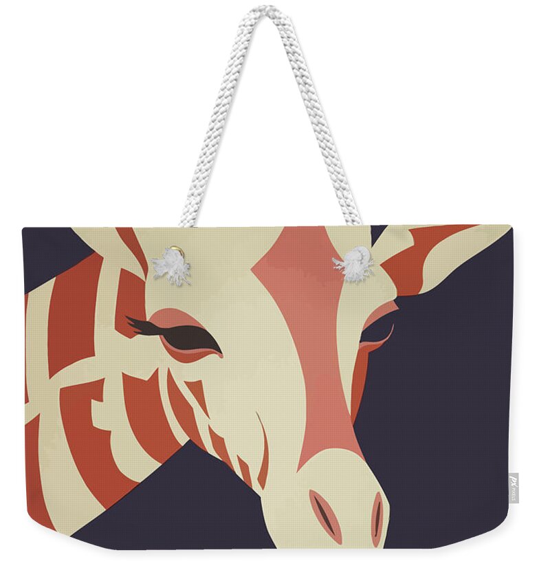 Giraffe Weekender Tote Bag featuring the painting Giraffe Zoo by Mindy Sommers