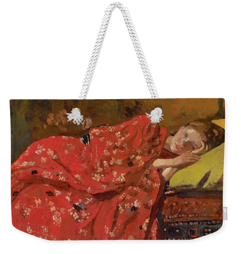 Girl in a Red Kimono - Top Quality Image Edition Weekender Tote Bag by  George Hendrik Breitner - Fine Art America