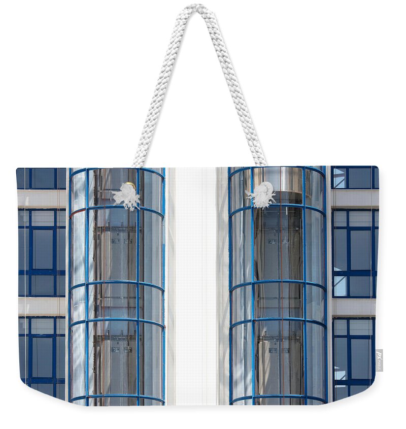 Elevator Weekender Tote Bag featuring the photograph Glass Elevator by Visual7