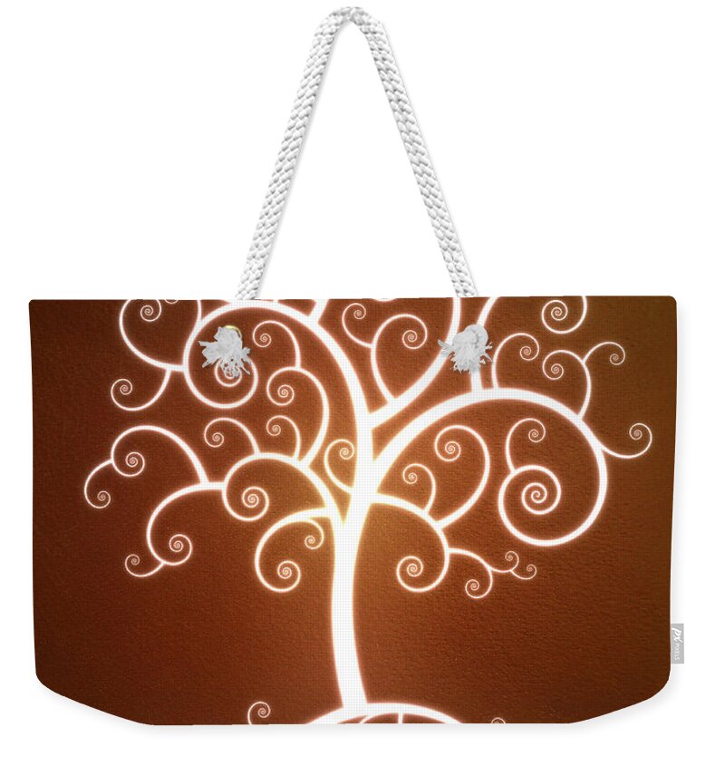 Close-up Weekender Tote Bag featuring the digital art Glowing Tree With Roots by Chad Baker
