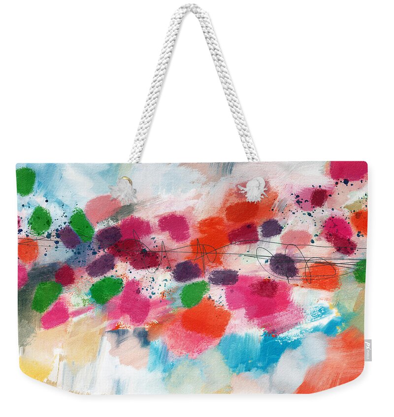 Abstract Weekender Tote Bag featuring the mixed media Going Somewhere- Abstract Art by Linda Woods by Linda Woods