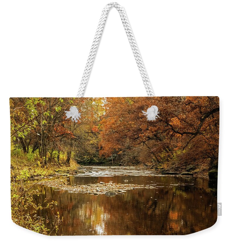 Golden Colors Weekender Tote Bag featuring the photograph Golde Colors of Fall by Sandra J's