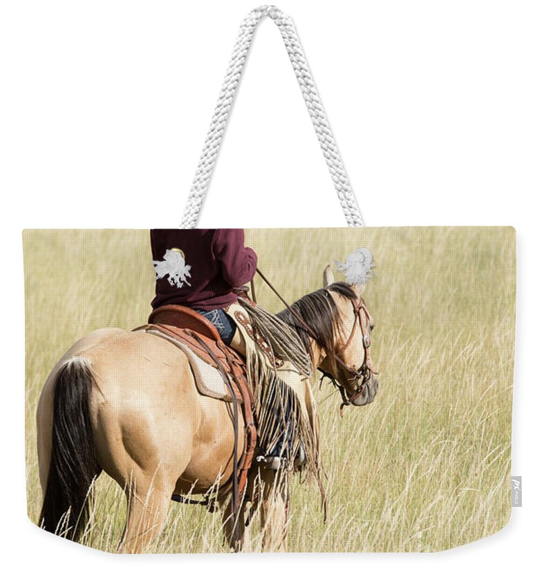 Cowgirl Weekender Tote Bag featuring the photograph Golden Fields by Terri Cage