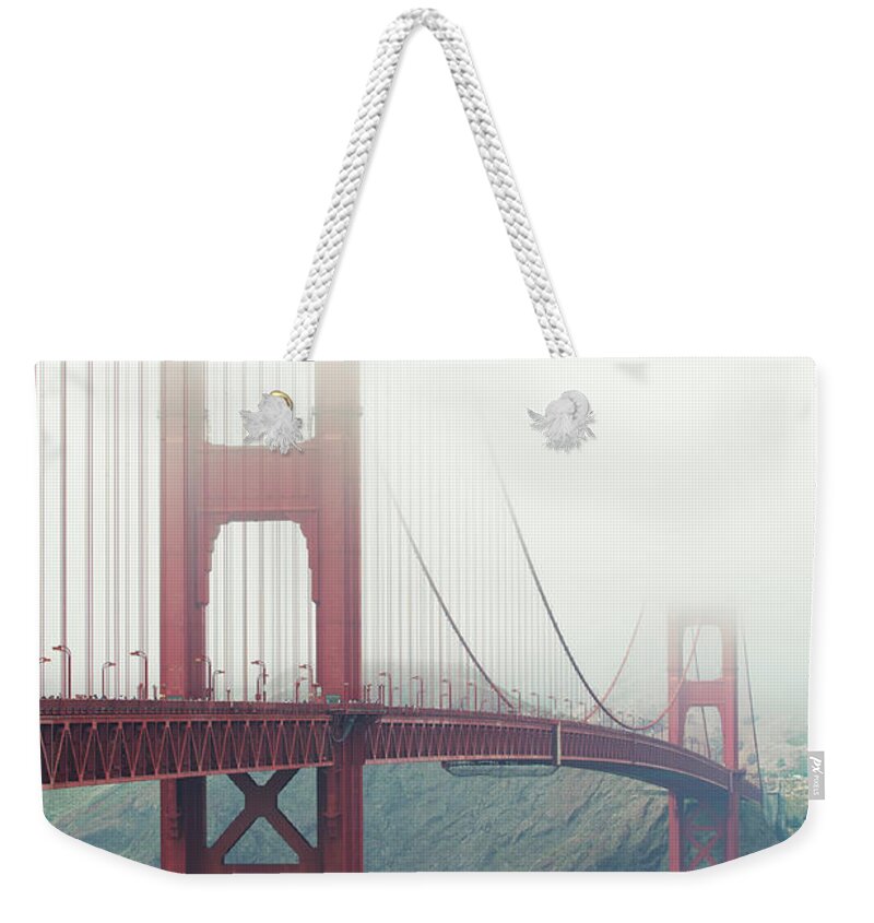 Weather Weekender Tote Bag featuring the photograph Golden Gate Bridge San Francisco With by Peskymonkey