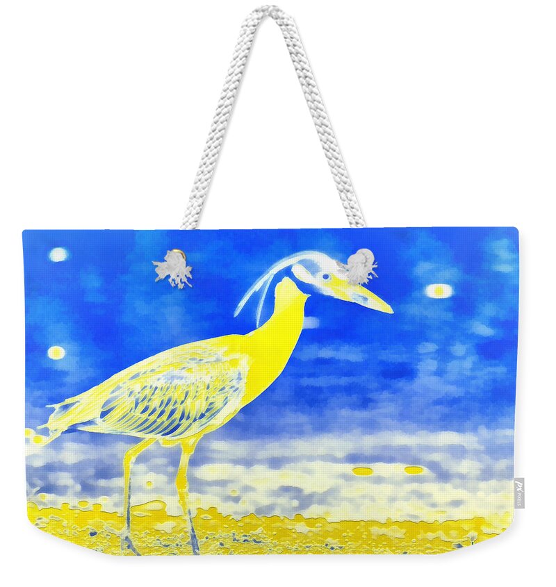 Heron Weekender Tote Bag featuring the digital art Golden Heron by Humphrey Isselt